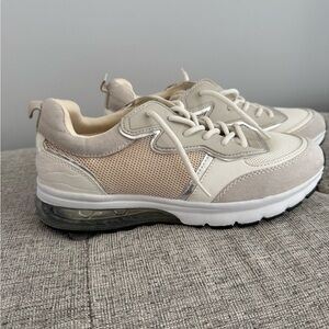 Urban Sport by J/Slides Stylish Cream and White Sneakers